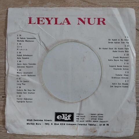 LEYLA NUR - MAZİYİ UNUTAMADIM 45LİK PLAK