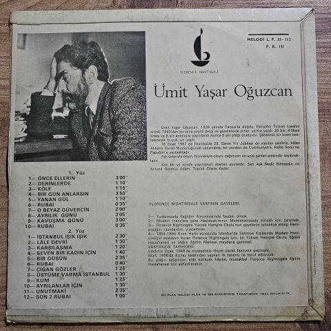 Ümit Yaşar Oğuzcan – Ümit Yaşar Oğuzcan'ın Kendi Sesinden Şiirler LP PLAK