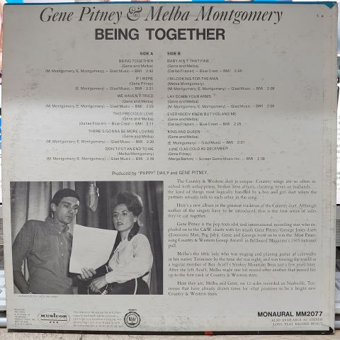 Gene Pitney & Melba Montgomery – Being Together LP PLAK