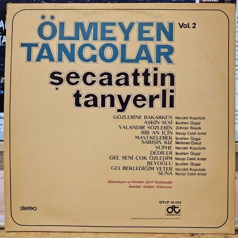Şecaattin Tanyerli – Ölmeyen Tangolar Vol.2 LP PLAK
