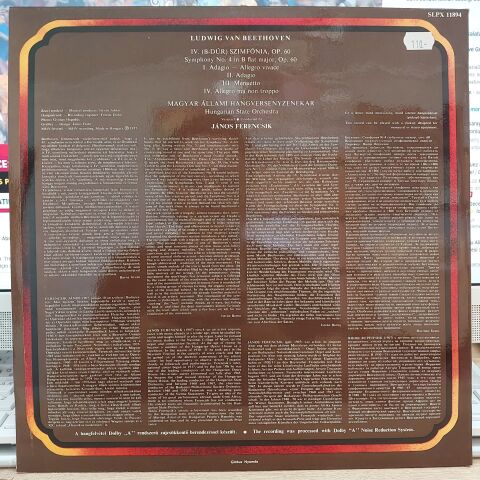 Ludwig van Beethoven, János Ferencsik, Hungarian State Orchestra – Symphony No. 4 LP PLAK