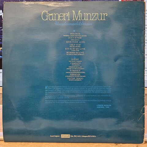 Güneri Munzur – Unutamadıklarım LP PLAK