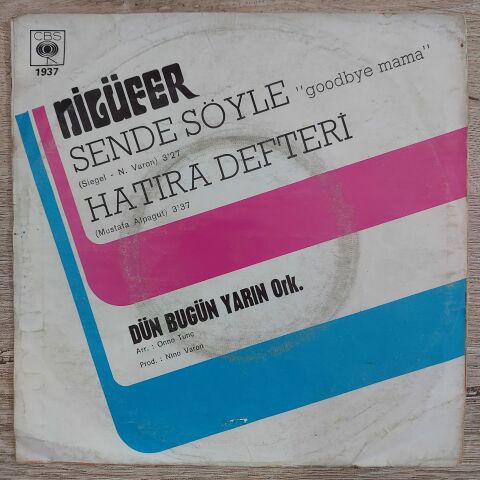 NİLÜFER - HATIRA DEFTERİ 45LİK PLAK