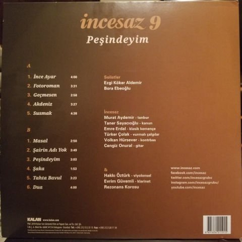İncesaz – İncesaz 9 Peşindeyim LP PLAK