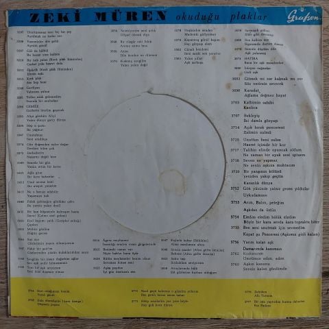 Zeki Müren – Unut Sevme Beni / Bir Ateşim Yanarım 45LİK PLAK