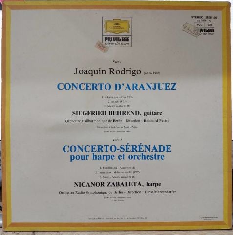 Joaquín Rodrigo - Concerto D'Aranjuez LP PLAK