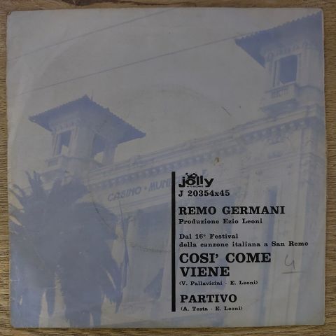 Remo Germani – Così Come Viene 45LİK PLAK