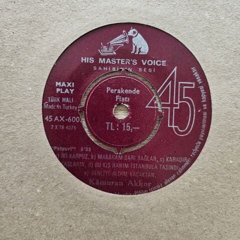 Kâmuran Akkor – Potpuri 8 ŞARKILIK 45LİK PLAK
