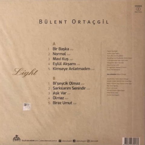 Bülent Ortaçgil - Light album cover More images LP PLAK
