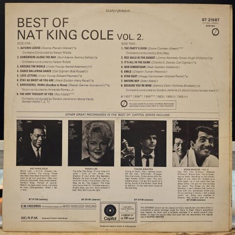 Nat King Cole – The Best Of Nat King Cole Vol. 2 LP PLAK
