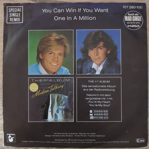 Modern Talking – You Can Win If You Want (Special Single Remix) 45LİK PLAK
