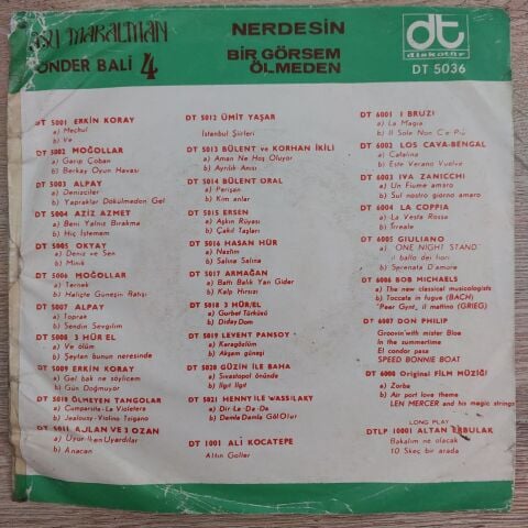 Asu Maralman – Nerdesin / Bir Görsem Ölmeden 45LİK PLAK