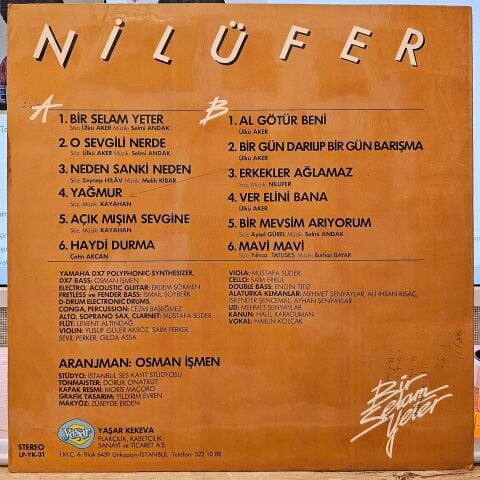 Nilüfer – Bir Selam Yeter LP PLAK