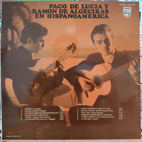 Paco De Lucia* Y Ramon De Algeciras* – En Hispanoamerica LP PLAK
