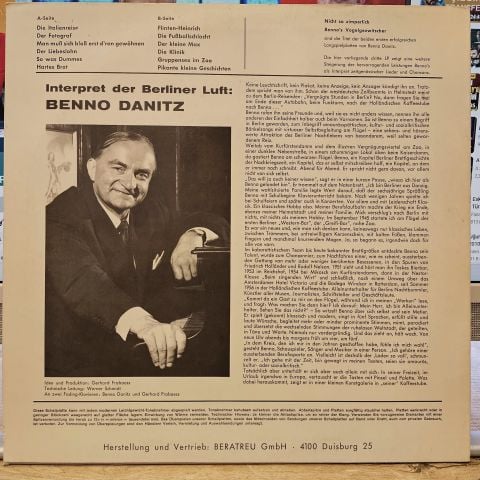 Benno Danitz – Benno, Fall' Mal Aus Dem Rahmen LP PLAK