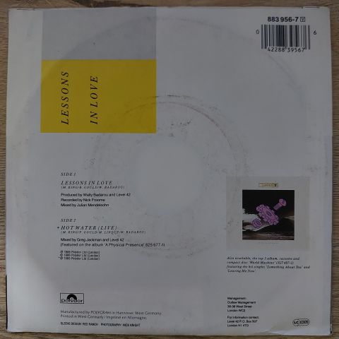 Level 42 – Lessons In Love 45LİK PLAK