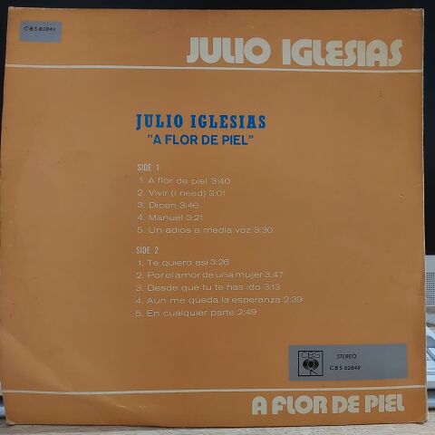 Julio Iglesias – A Flor De Piel LP PLAK