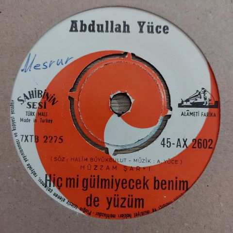 ABDULLAH YÜCE - HİÇ Mİ GÜLMEYECEK BENİM YÜZÜM 45LİK PLAK
