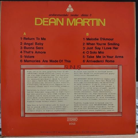 Dean Martin – Anılarımızdaki Sesler Dizisi : 7 LP PLAK