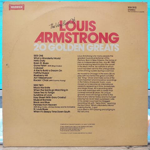 Louis Armstrong – The Very Best Of Louis Armstrong 20 Golden Greats LP PLAK