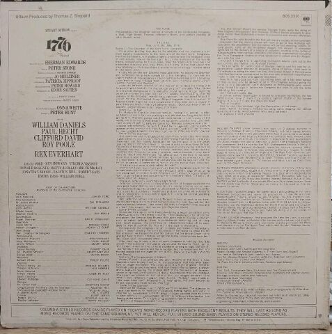 William Daniels, Paul Hecht, Clifford David, Roy Poole – 1776 (A New Musical) LP PLAK