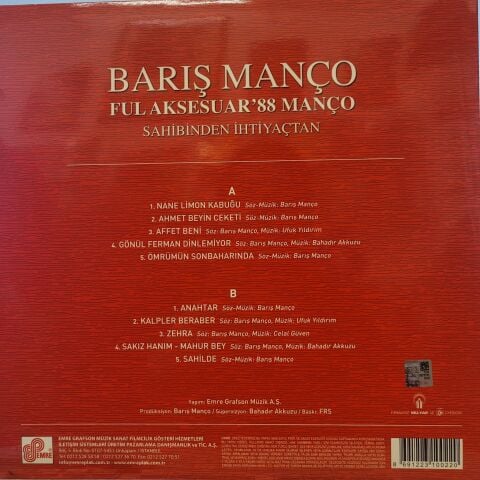 BARİŞ MANÇO - FUL AKSESUAR '88 MANÇO LP PLAK