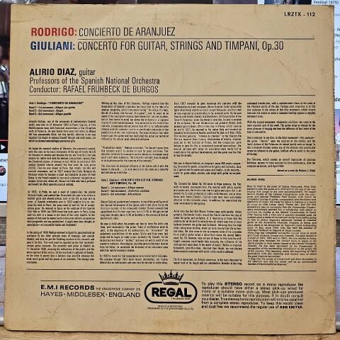 Rodrigo / Alirio Diaz – Concierto De Aranjuez LP PLAK