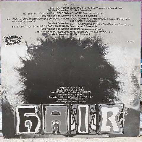 Reddy , Sue Kramer, The Broadway Matadors – Hair LP PLAK