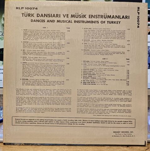 Various – Türk Dansları Ve Muzik Enstrümanları - Dances And Musical Instruments Of Turkey LP PLAK