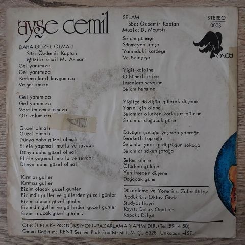 Ayşe Cemil – Daha Güzel Olmalı (Kırmızı Güller) / Selam 45LİK PLAK