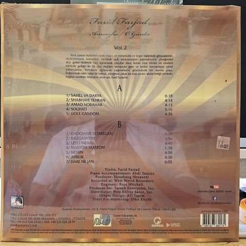 Farid Farjad – Anroozha / O Günler Vol.2 LP PLAK