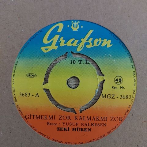 Zeki Müren – Gitmek Mi Zor Kalmak Mı Zor / Söz Verirsin Severek 45LİK PLAK