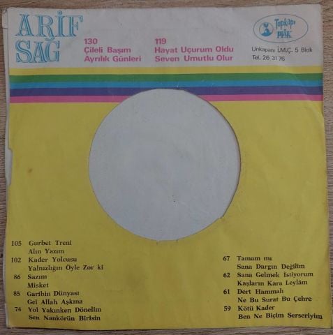Arif Sağ – Alın Yazım / Gurbet Treni 45LİK PLAK