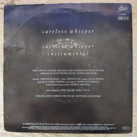 George Michael – Careless Whisper 45LİK PLAK