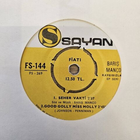 BARIŞ MANÇO - SEHER VAKTİ 4 ŞARKILIK 45LİK PLAK