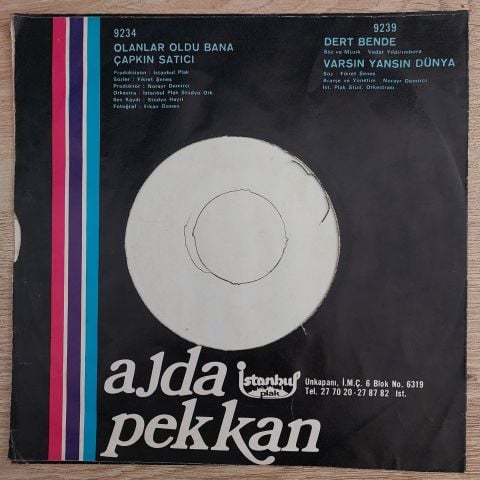 Ajda Pekkan – Dert Bende / Varsın Yansın Dünya 45LİK PLAK
