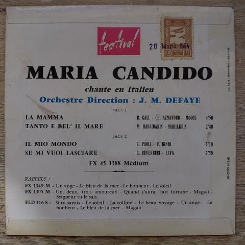 Maria Candido – Chante En Italien 45LİK PLAK