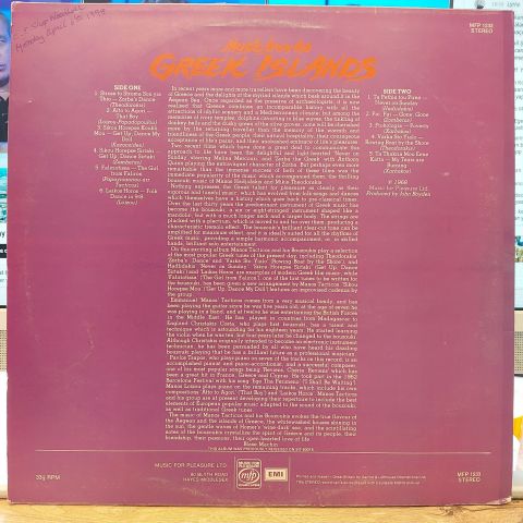 Tacticos And His Bouzoukis – Music From The Greek Islands LP PLAK