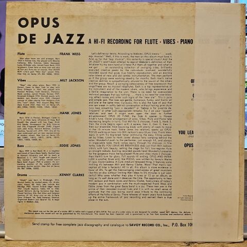 Milt Jackson – Opus De Jazz LP PLAK