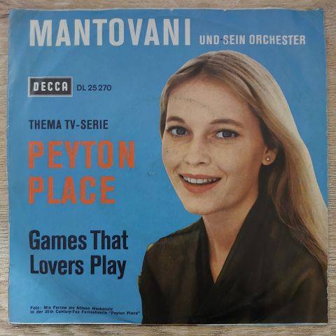 Mantovani And His Orchestra – Peyton Place 45LİK PLAK