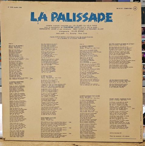 Les Jeunes Du Vieux Paris – La Palissade LP PLAK