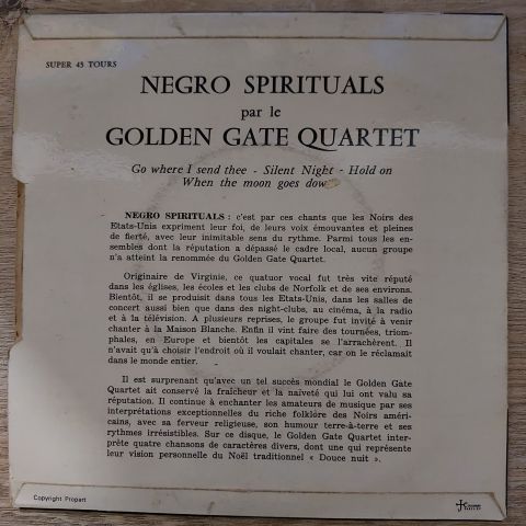Golden Gate Quartet – Negro Spirituals 45LİK PLAK