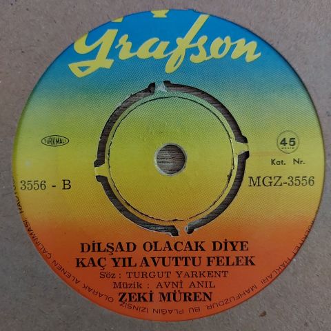 Zeki Müren – Sevmiyorum Seni Artık Gözlerimi Geri Ver / Dilşad Olacak Diye Kaç Yıl Avuttu Felek 45LİK PLAK