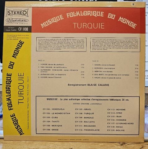 Blaise Calame – Turquie LP PLAK