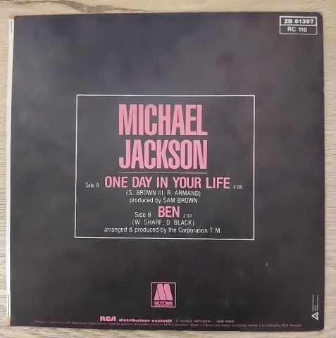 Michael Jackson – One Day In Your Life / Ben 45LİK PLAK