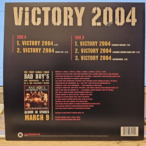 Notorious B.I.G., P. Diddy, Busta Rhymes, 50 Cent & Lloyd Banks – Victory 2004 LP PLAK