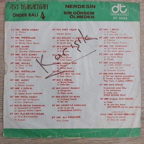 ASU MARALMAN - BİR GÖRSEM ÖLMEDEN 45LİK PLAK