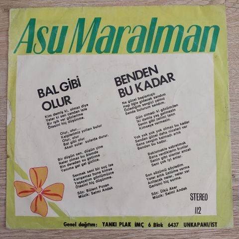 ASU MARALMAN - BAL GİBİ OLUR 45LİK PLAK