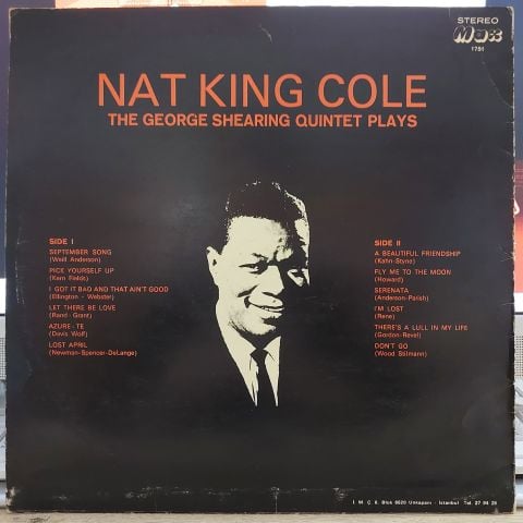 NAT KING COLE - THE GEORGE SHEARING QUINTET PLAYS LP PLAK