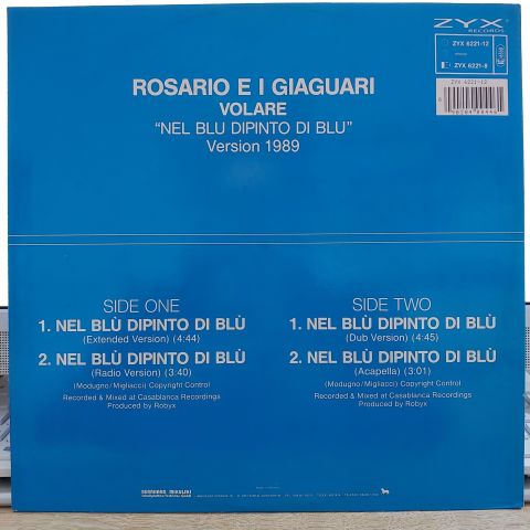 Rosario E I Giaguari – Nel Blu Dipinto Di Blu (Volare Version 1989) LP PLAK